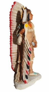 Castagna Dekofigur Native American Figur Mato-tope Häuptling "Four Bears" Skulptur 19 cm stehend mit Messer und Lanze Dekofigur