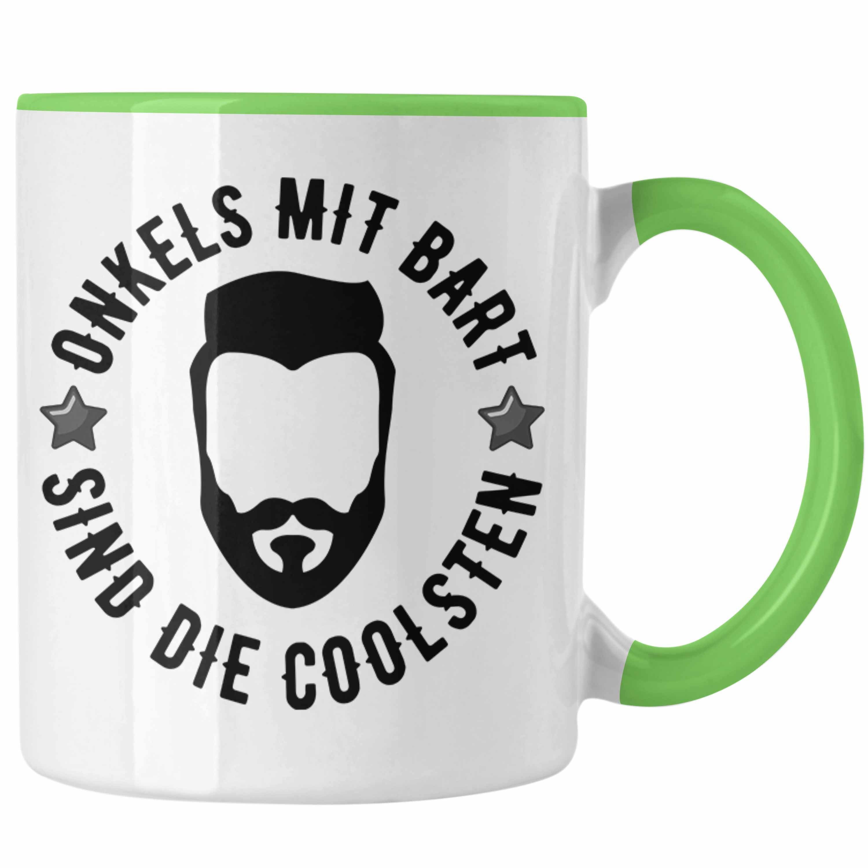 Tasse mit Trendation Tasse Kaffeetasse Geschenk Trendation Onkel Bart - Grün Geschenkidee