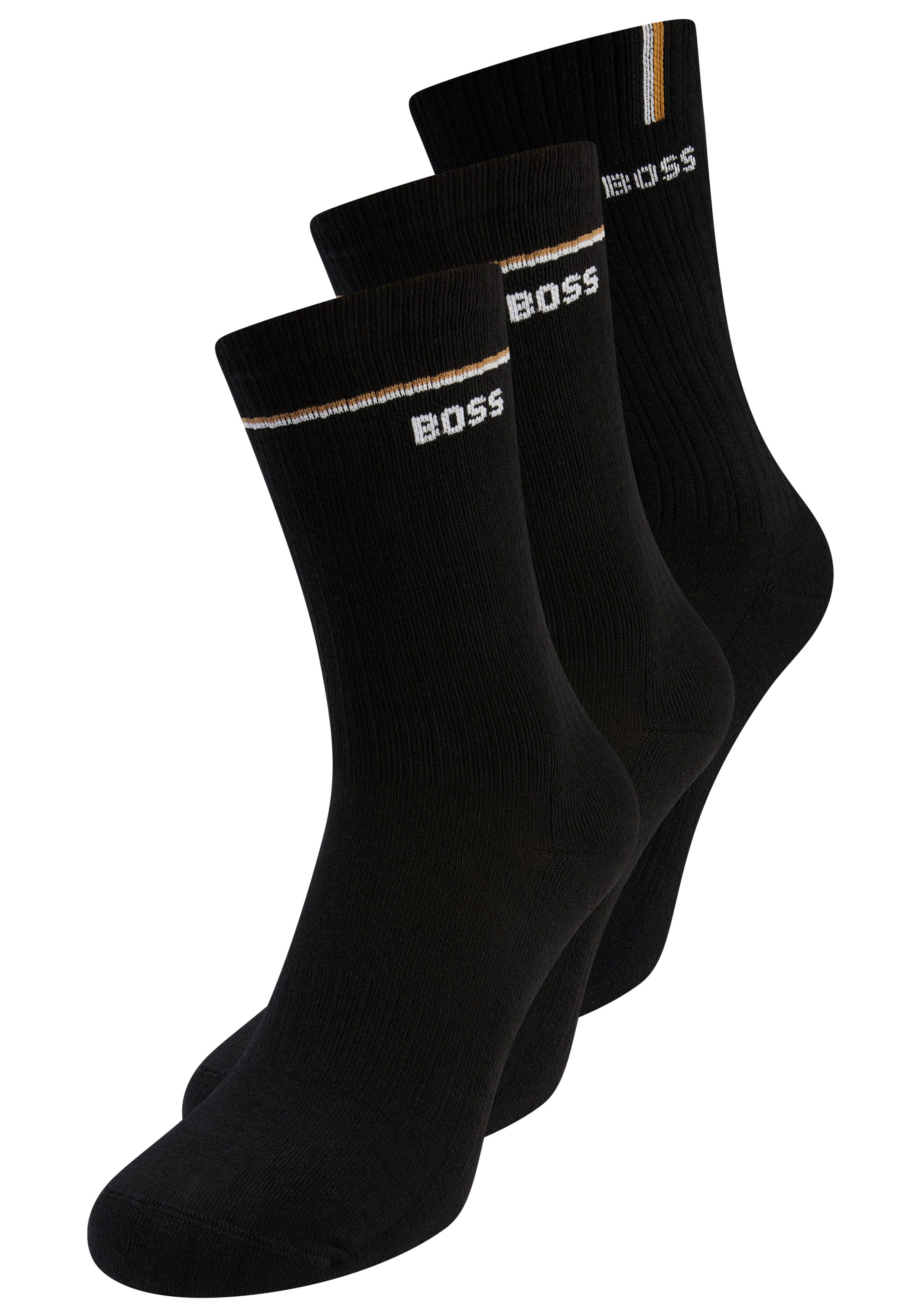 BOSS Basicsocken 3P QS Iconic CC SP W (3-Paar) kontrastfarbene Details