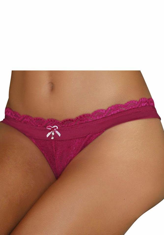 LASCANA String Premium Dessous aus zarter Spitze mit feiner Zierschleife und Accessoire. € 16,99