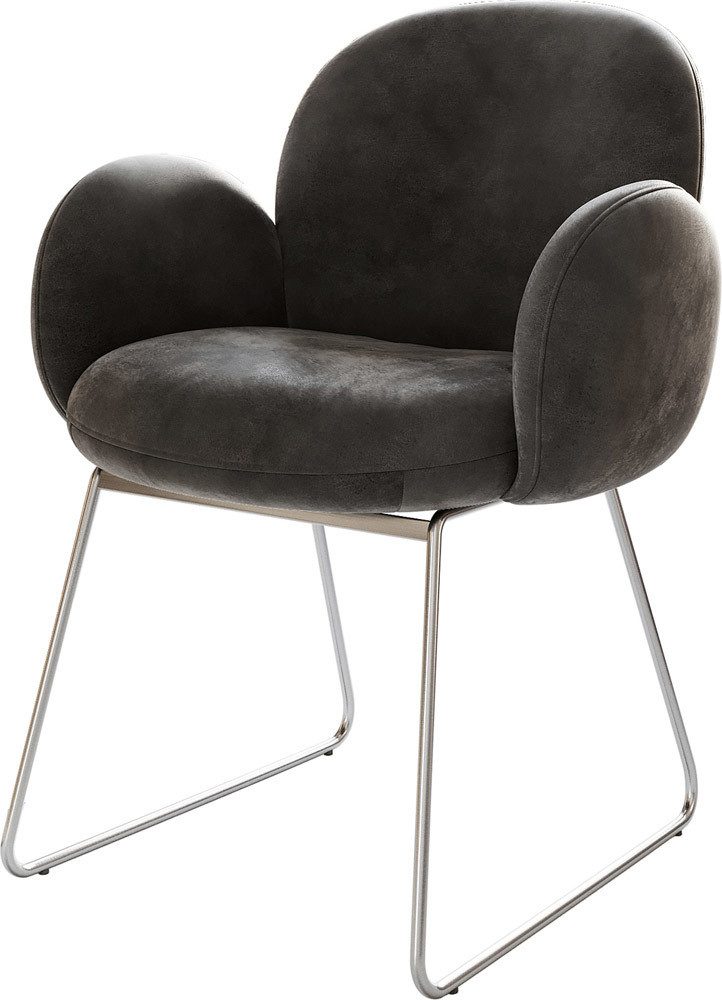 DELIFE Polsterstuhl Nube-Flex, mit Armlehnen Kufengestell günstig online kaufen