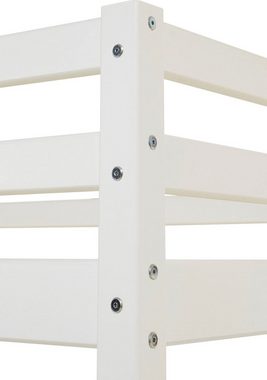 Hoppekids Hochbett «Construction» mit Baustellen-Vorhang Matratze 2 Größen
