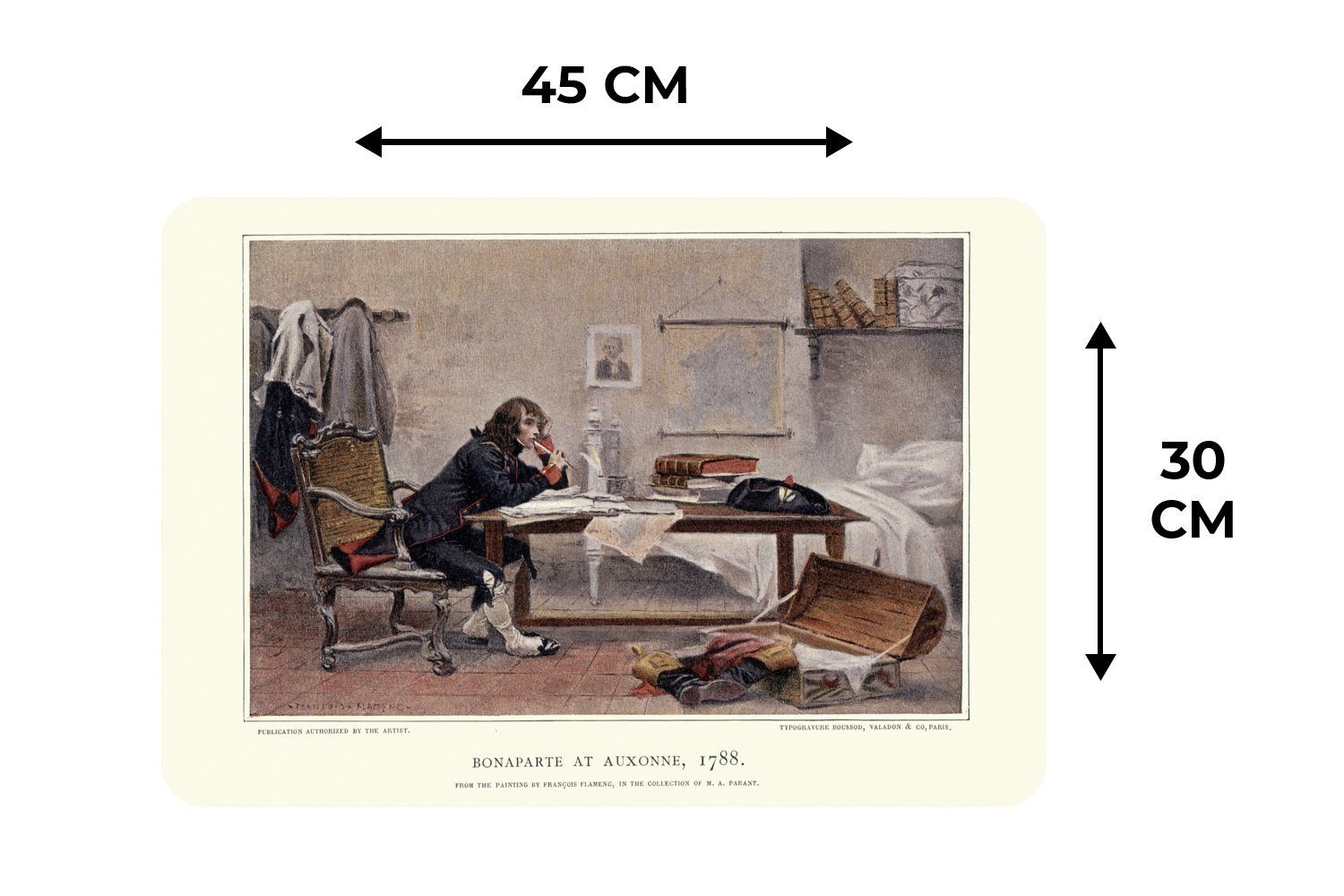 Platzdecken, Tischmatten, an Illustration Tisch, (6-St), Platzset, Bonaparte Schmutzabweisend einem MuchoWow, von Platzmatte, Platzset, Napoleon