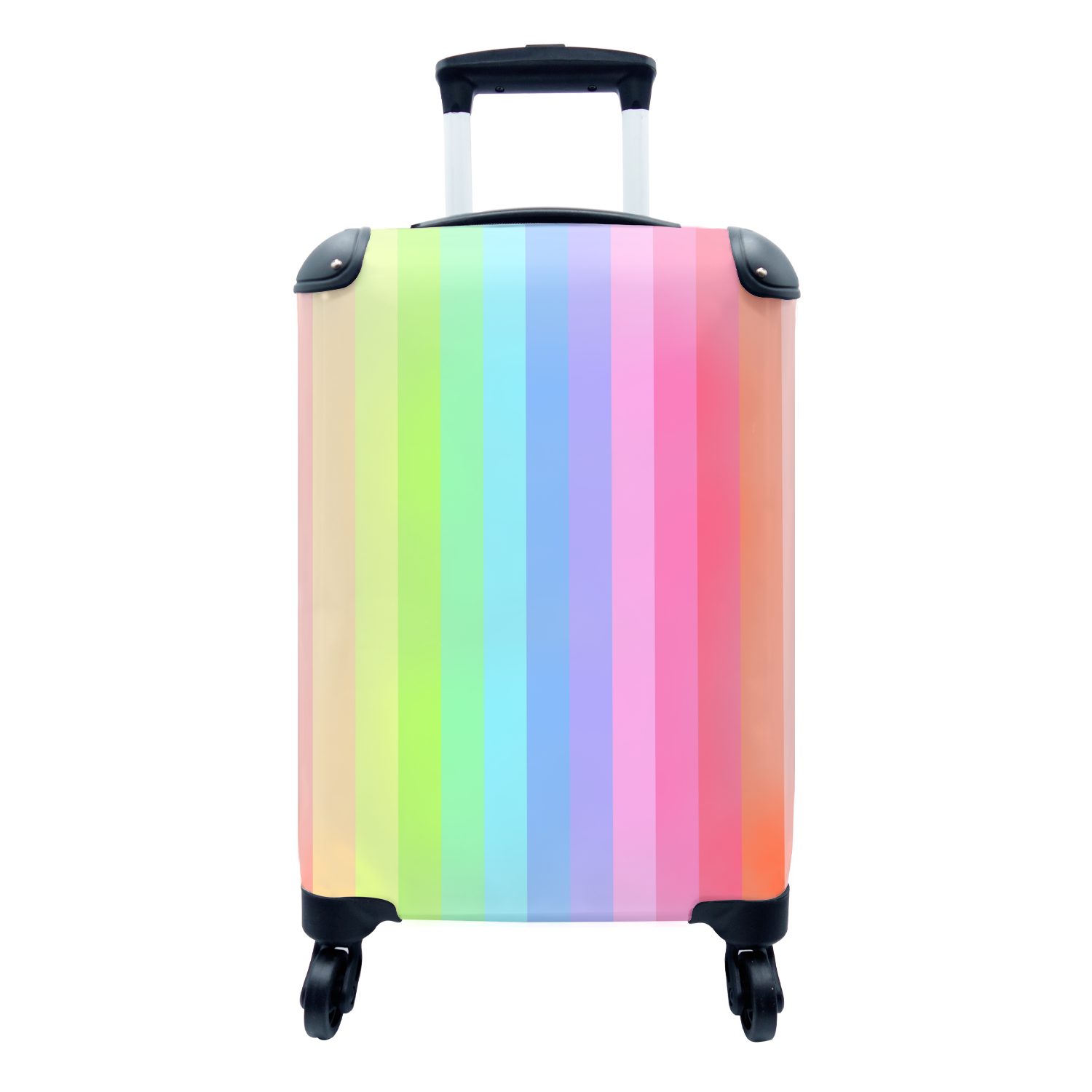 MuchoWow Handgepäckkoffer Regenbogen - Muster - Pastell, 4 Rollen, Reisetasche mit rollen, Handgepäck für Ferien, Trolley, Reisekoffer