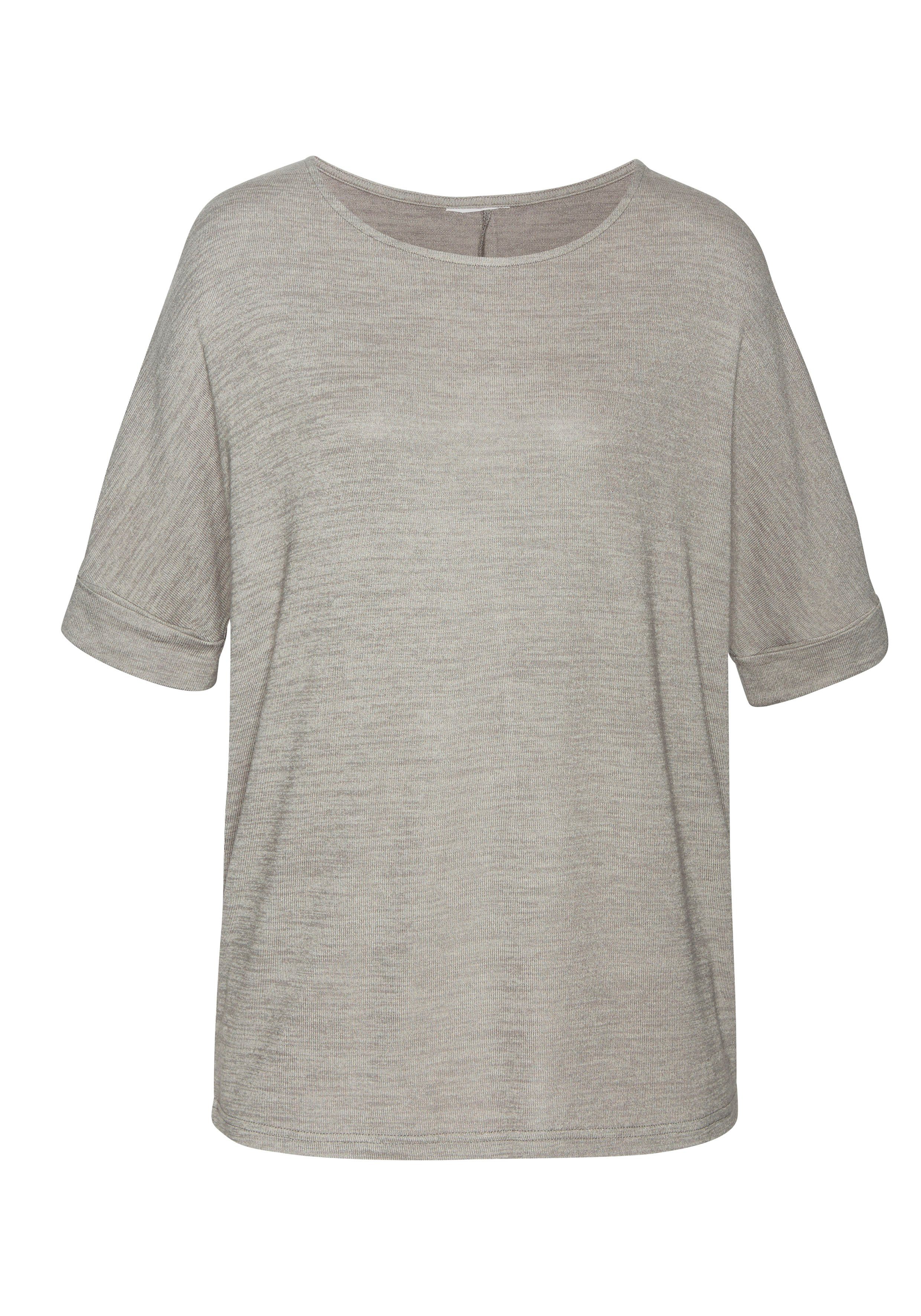 LASCANA Rundhalsshirt mit breitem Ärmelumschlag aus günstig online kaufen