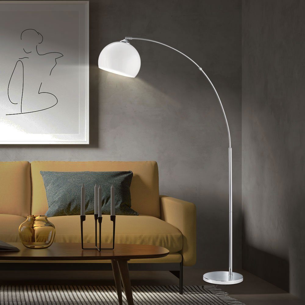 etc-shop LED Leuchtmittel Standlampe Wohnzimmer nicht Bogenleuchte Chrom Beleuchtung Bogenlampe, Stehleuchte inklusive