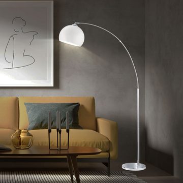 etc-shop LED Bogenlampe, Leuchtmittel nicht inklusive, Bogenleuchte Wohnzimmer Beleuchtung Chrom Stehleuchte Standlampe