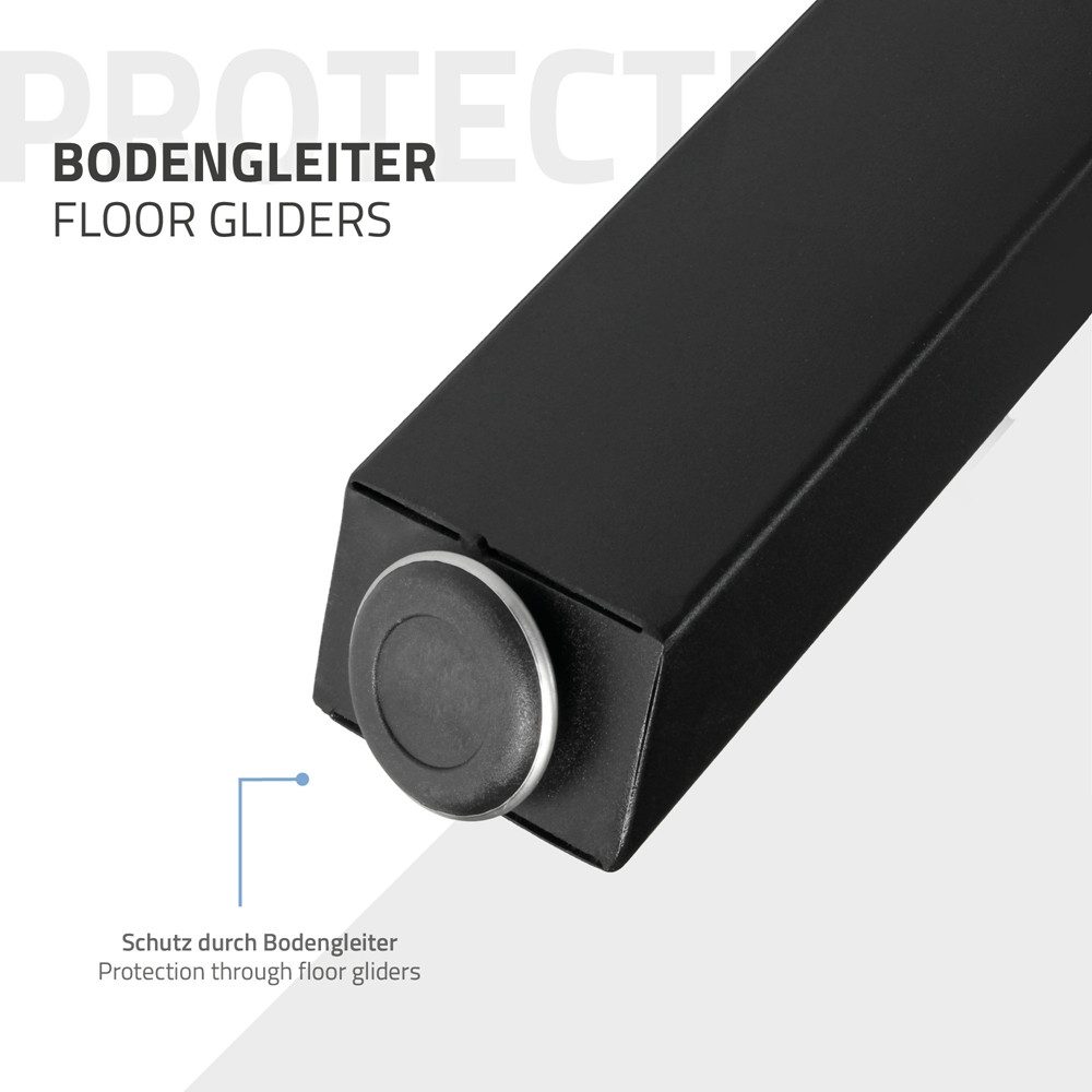 ECD Germany Tischbein 2x Tischbeine X-Design aus pulverbeschichtetem Stahl Industriedesign, Tischgestell Kreuzgestell 60x72 cm Metall Tischkufen Möbelfüße – Bild 5 von 5