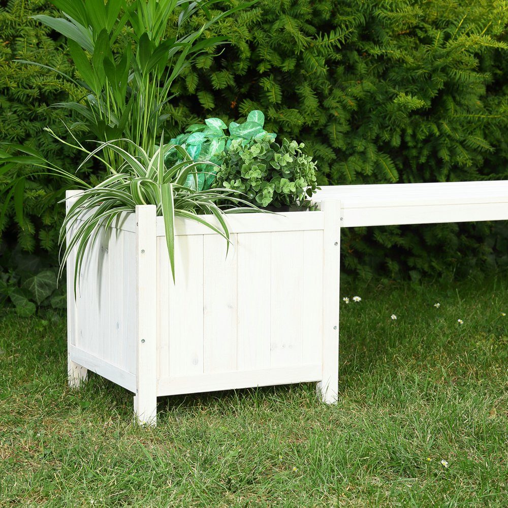 Feel2Home Gartenbank Gartenbank 2 Blumenkästen 2in1 Blumenkasten Holzbank versch. Farben (Stück, Blumenkasten), Imprägniert