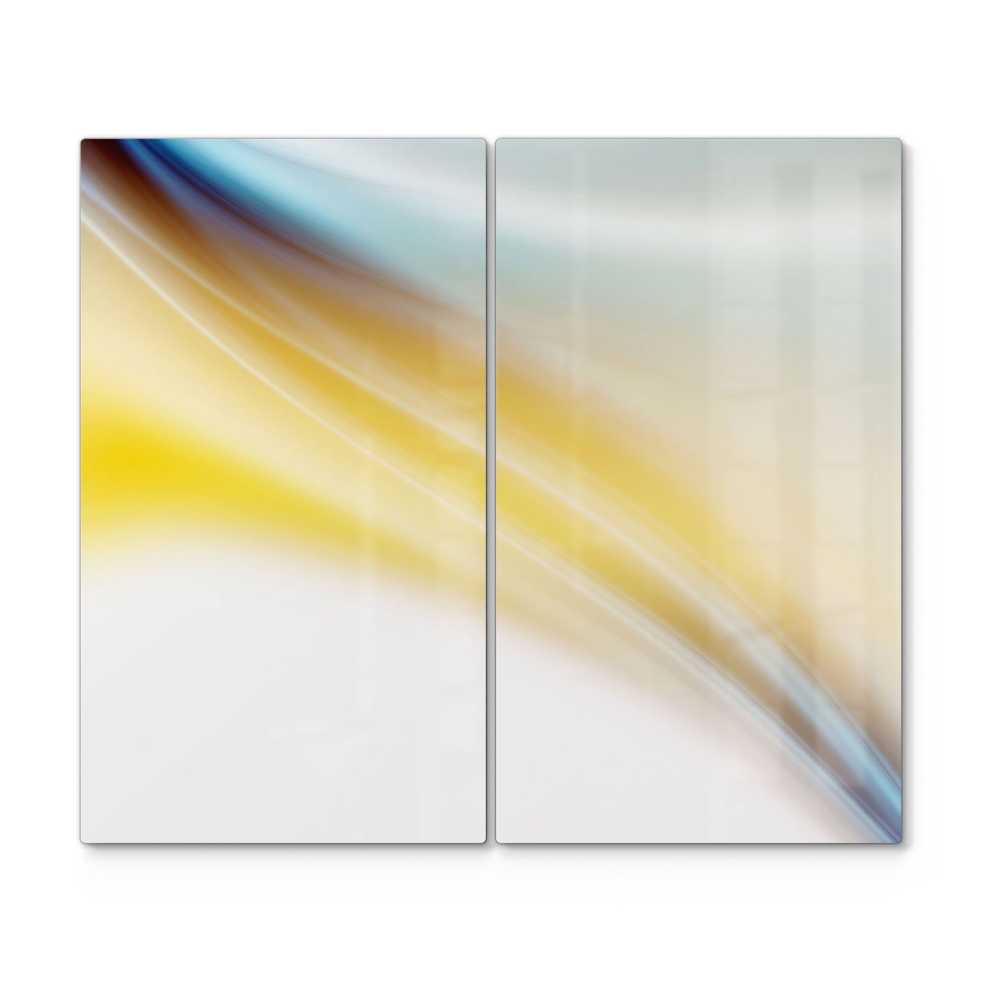 DEQORI Herdblende-/Abdeckplatte 'Warmer Farbverlauf', Herd Glas Glas, (2 tlg), Ceranfeld Herdabdeckplatte