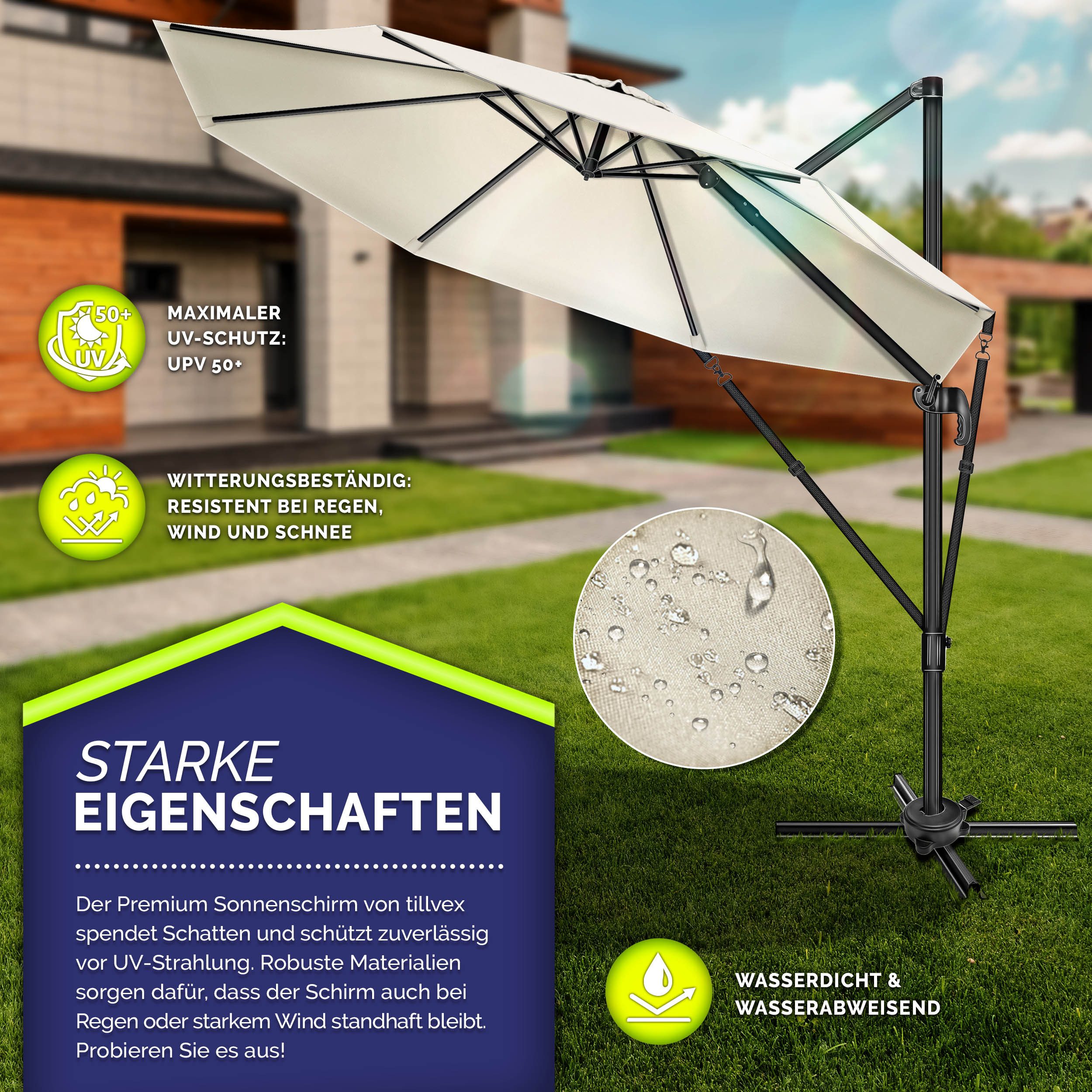 tillvex Sonnenschirm tillvex® Premium Alu Sonnenschirm günstig online kaufen