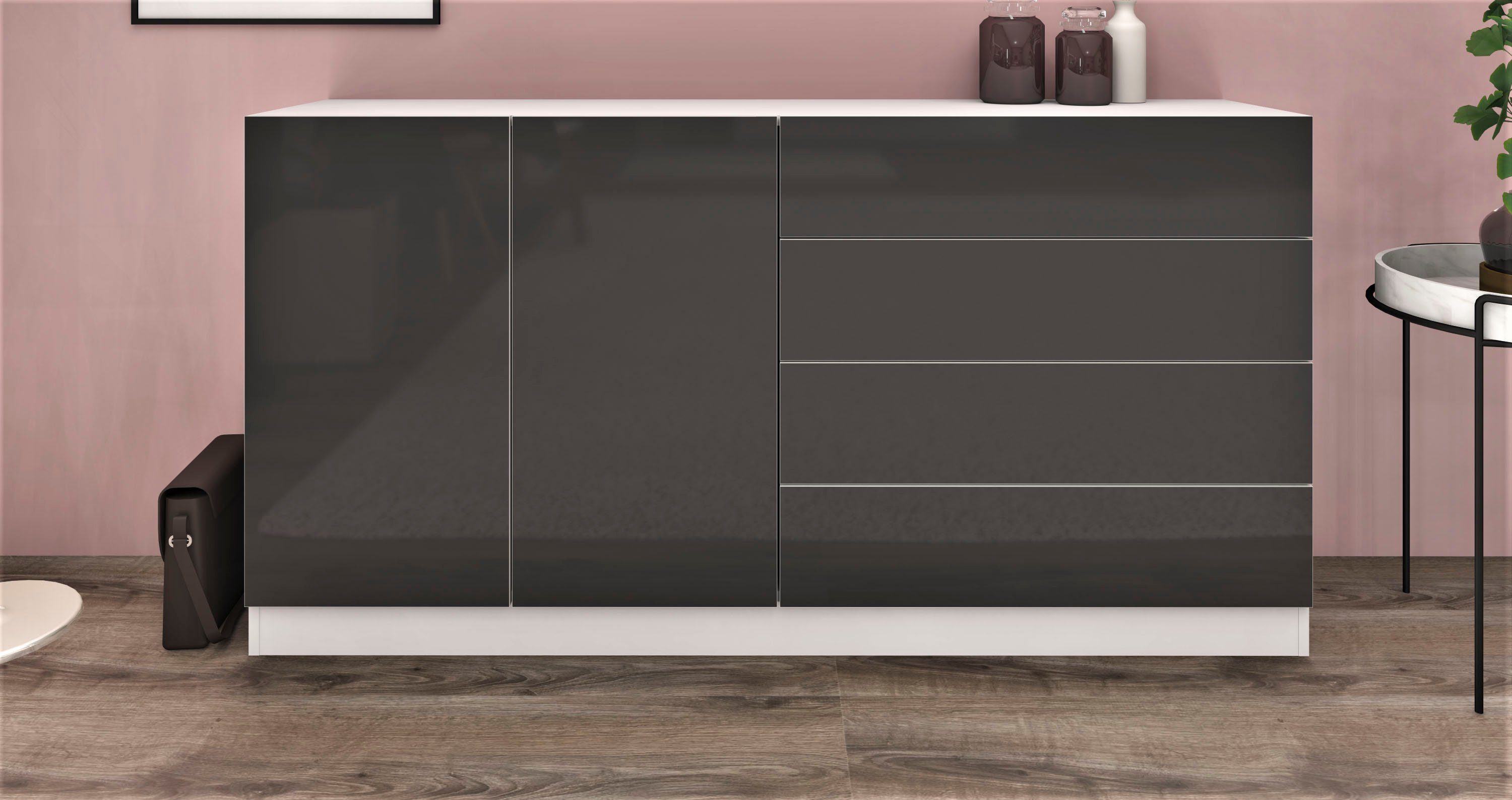 borchardt Möbel Sideboard Vaasa, Kommode mit 2 Türen und 4 Schubkästen auf günstig online kaufen