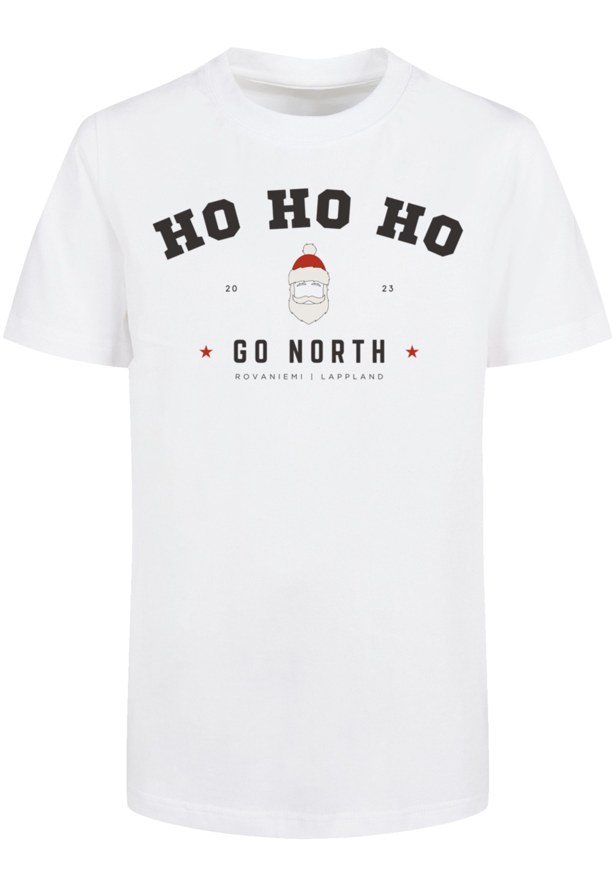 Ho Santa F4NT4STIC Geschenk, Weihnachten, T-Shirt Logo Ho Ho Claus Weihnachten weiß