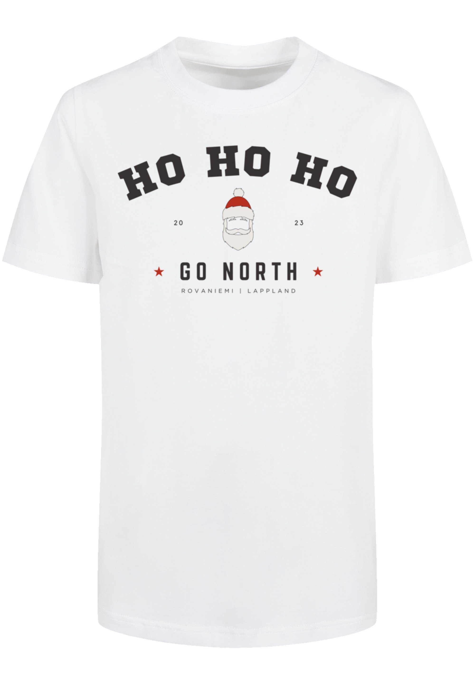 F4NT4STIC T-Shirt Ho Ho Ho und Weihnachten, Fit Claus Regular Rundhalsausschnitt Santa Geschenk, mit Weihnachten Logo, gerippten