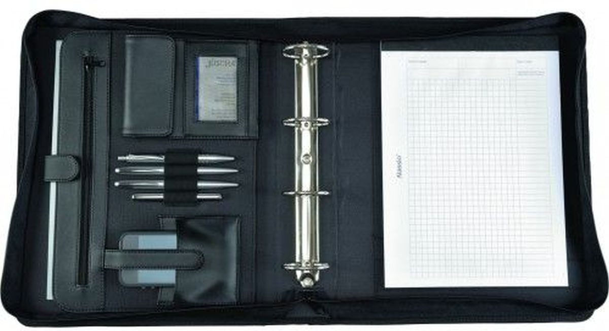Schreibmappe Tagungsmappe Osi A4 FineTouch Lederimitat schwarz
