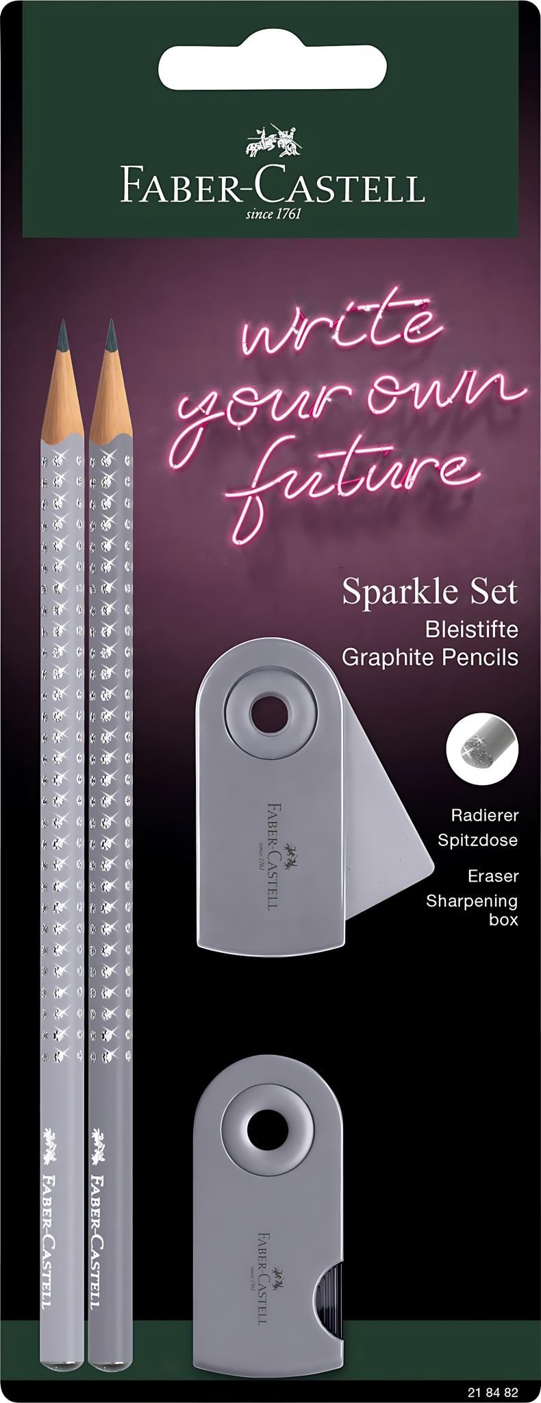 Faber-Castell Bleistift Faber Castell Bleistiftset Sparkle 2 Bleist B Rad+Sp gray