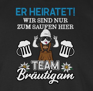 Shirtracer T-Shirt Er heiratet wir sind nur zum saufen hier - Team Bräutigam - Weiß/Blau JGA Männer