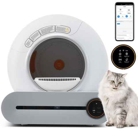 REDOM Katzentoilette Selbstreinigende Katzenklo Automatisch, APP-Kontrolle & 65L+9L Große Kapazität Smart Health Monitor