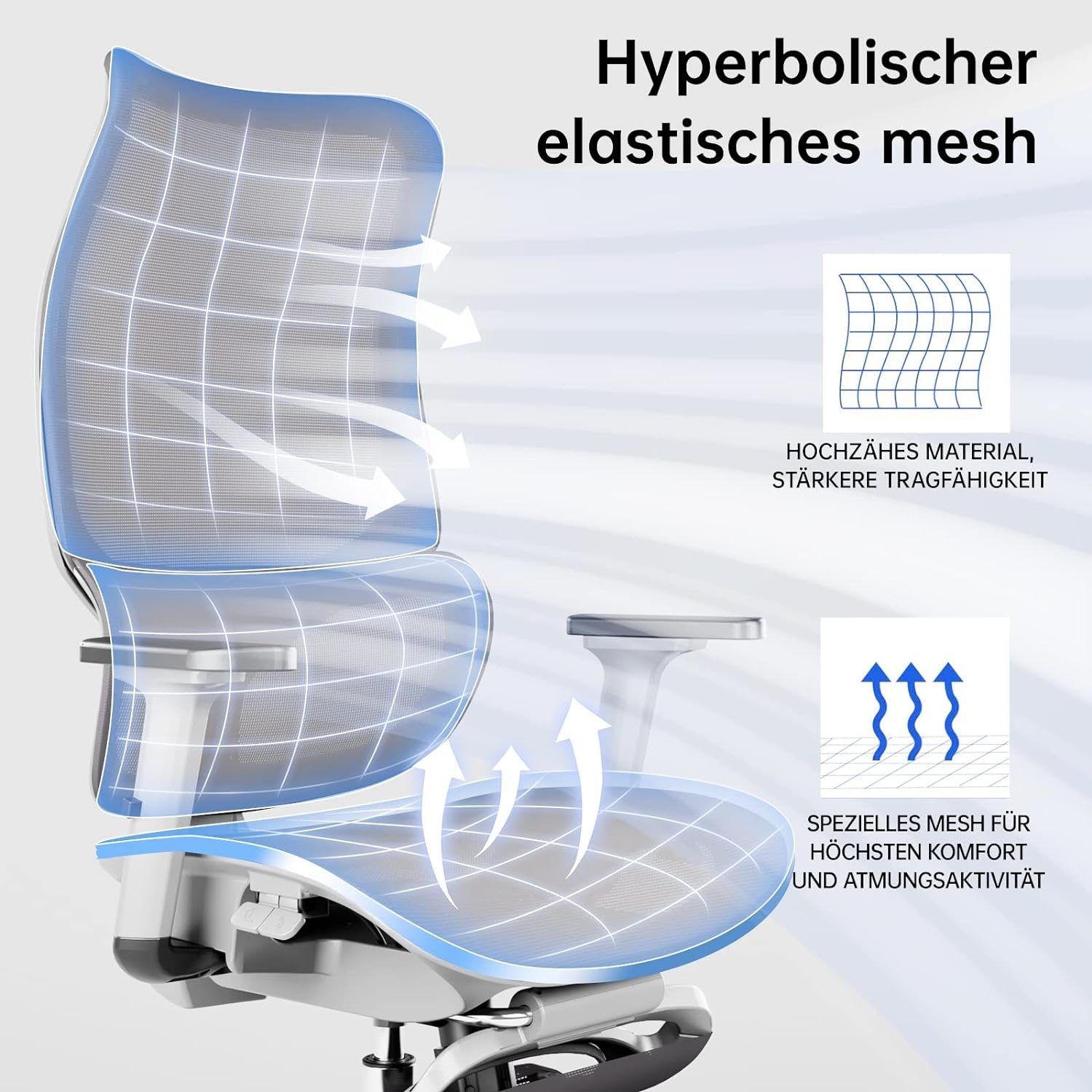 mit mit ergonomisch: Fußstütze, Bürostuhl JOYFLY Schreibtischstuhl Büro-Liegestuhl Sitz), Bürostuhl Ergonomisch, Bürostuhl (Bürostuhl verstellbarem