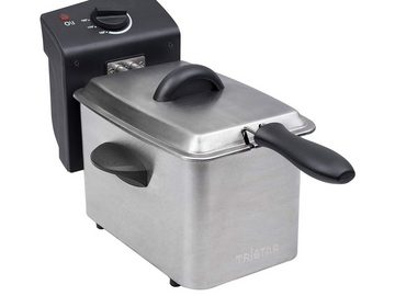 Tristar Kaltzonenfritteuse, 800 W, Kleine 2L mini Edelstahl Frittöse Pommes Schnitzel mit Fett frittieren