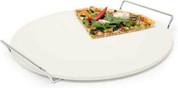CHEFGASTRO® Pizzastein CHEGFASTRO PIZZA STEIN, Ø 33x1cm, inklusive Cutter, Cordierit-Stein, Stärke des Steins: 10 mm