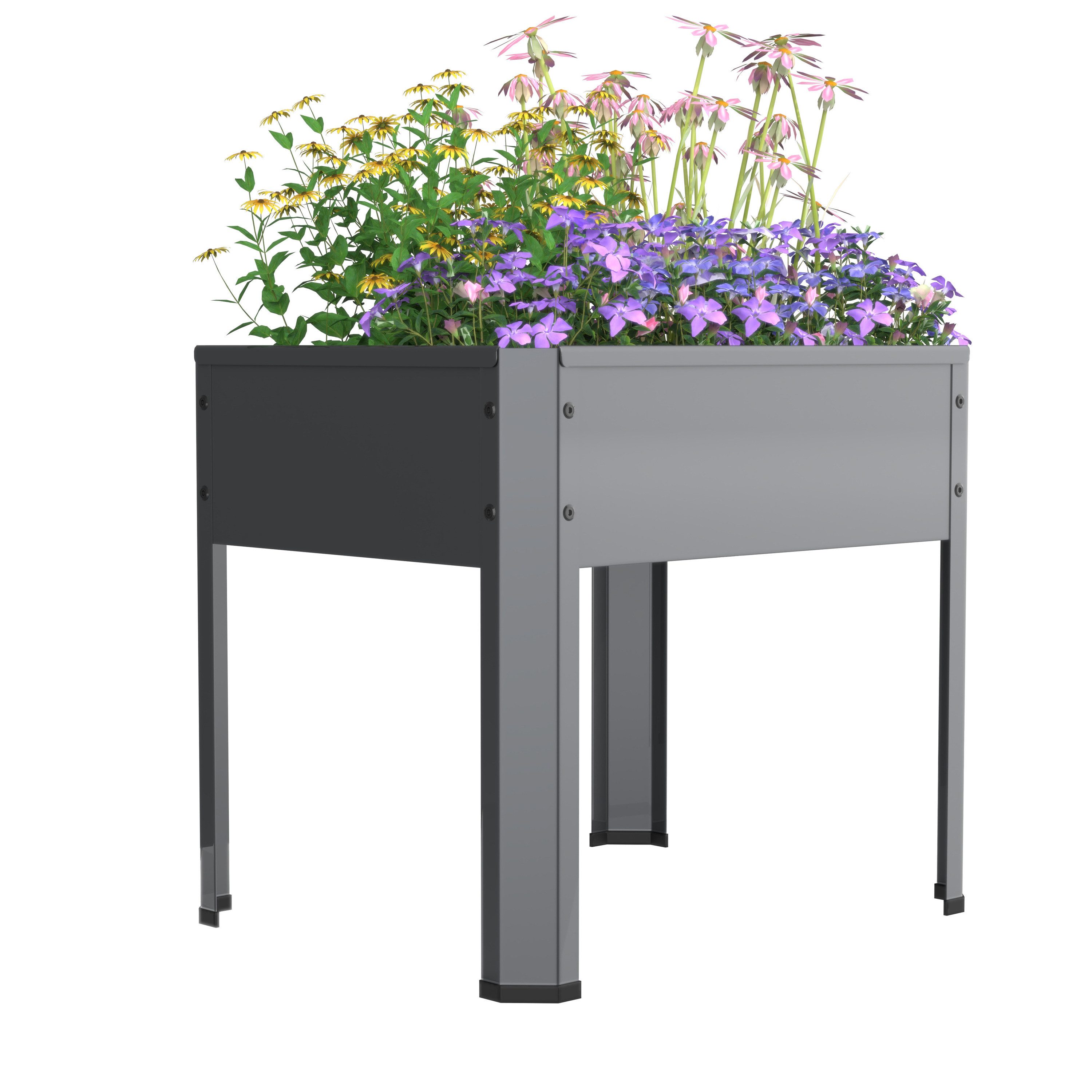 VCM Hochbeet Balora Hochbeet B. 50 x T. 40 x H. 45 cm (Produkt, Montagematerial, einfache Aufbauanleitung), stehender Pflanzkasten für Balkon, Terrasse & Garten