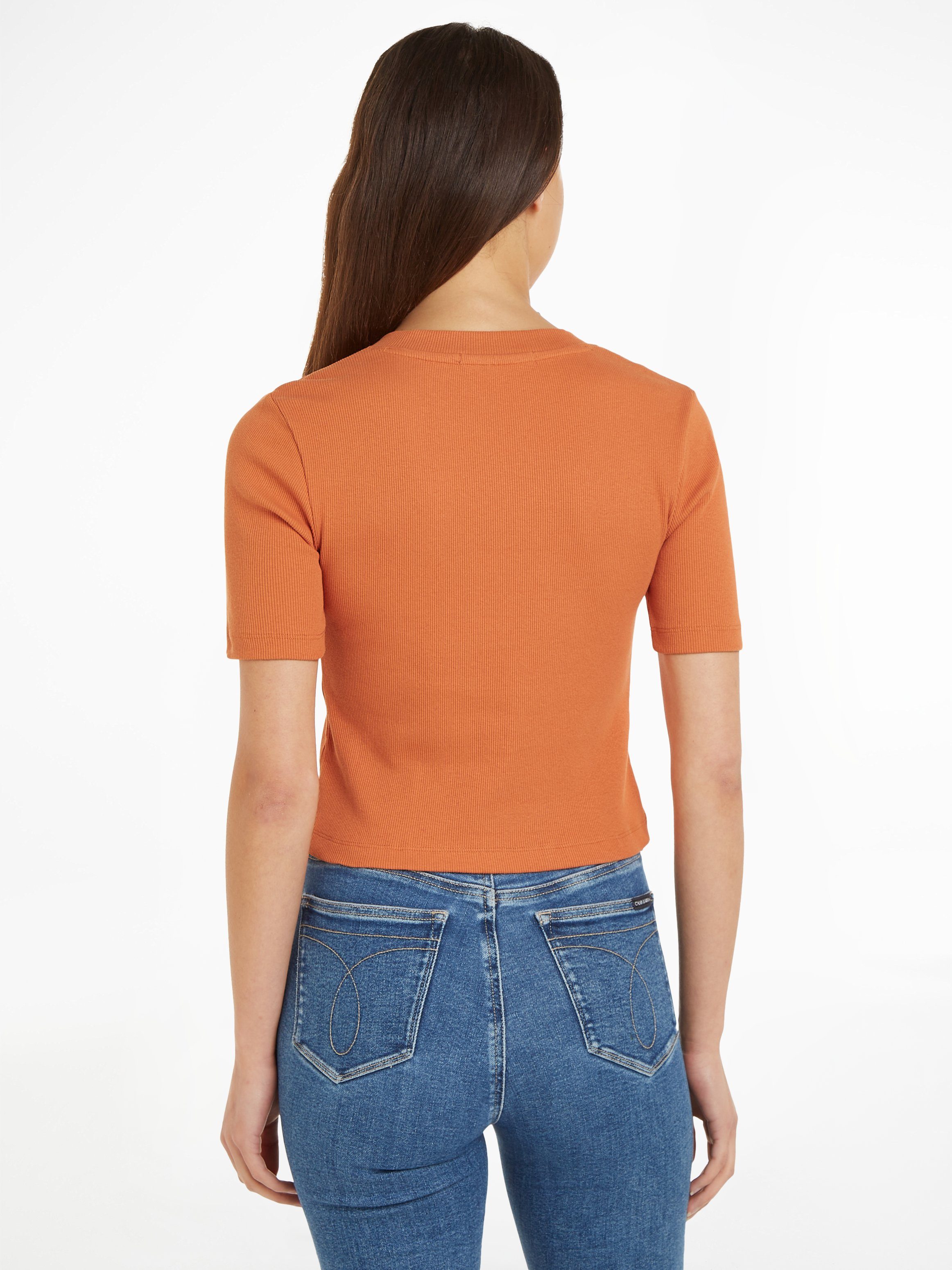Calvin V-Shirt orange Jeans Klein