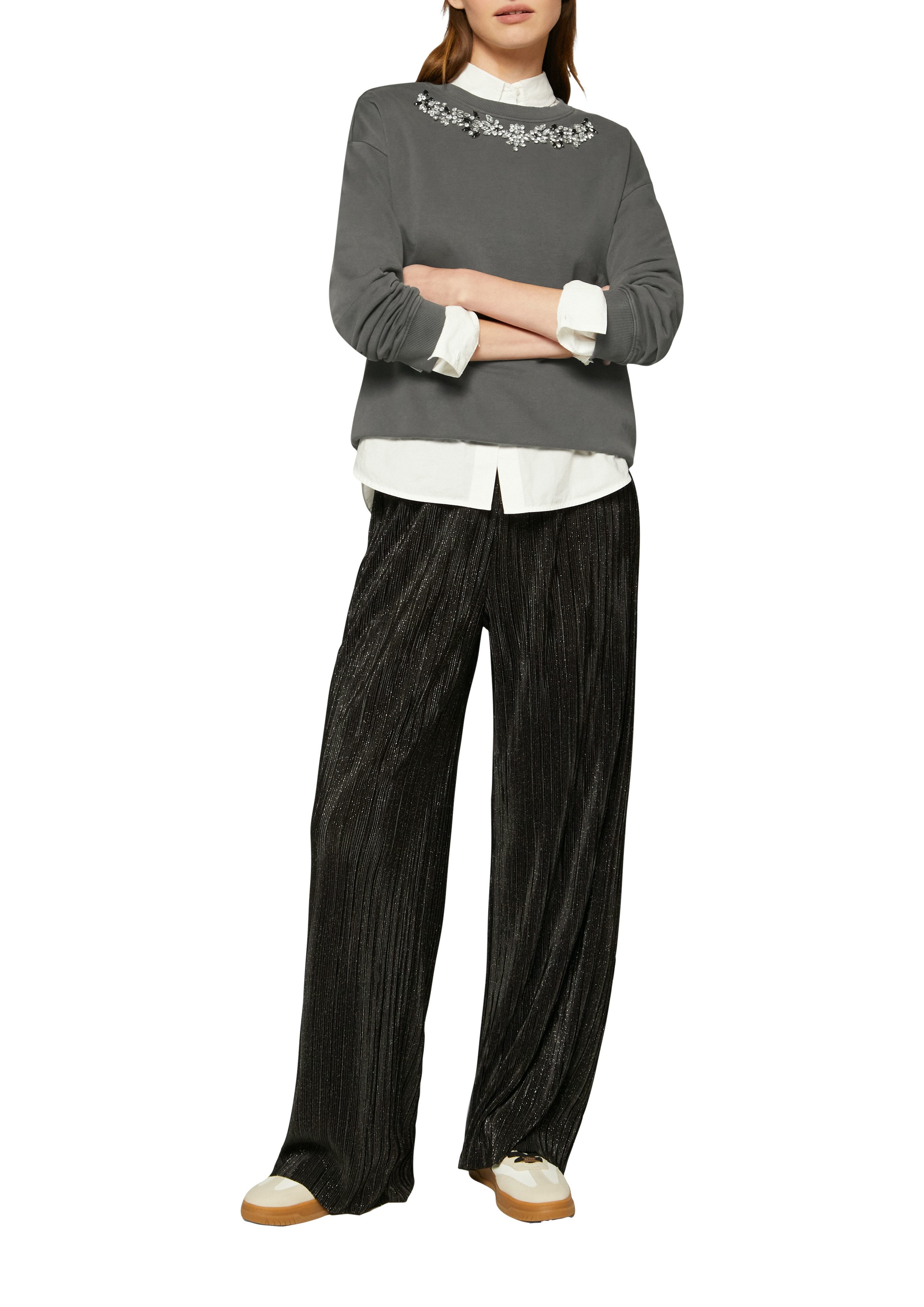 s.Oliver Sweatshirt mit dekorativen Steinen günstig online kaufen