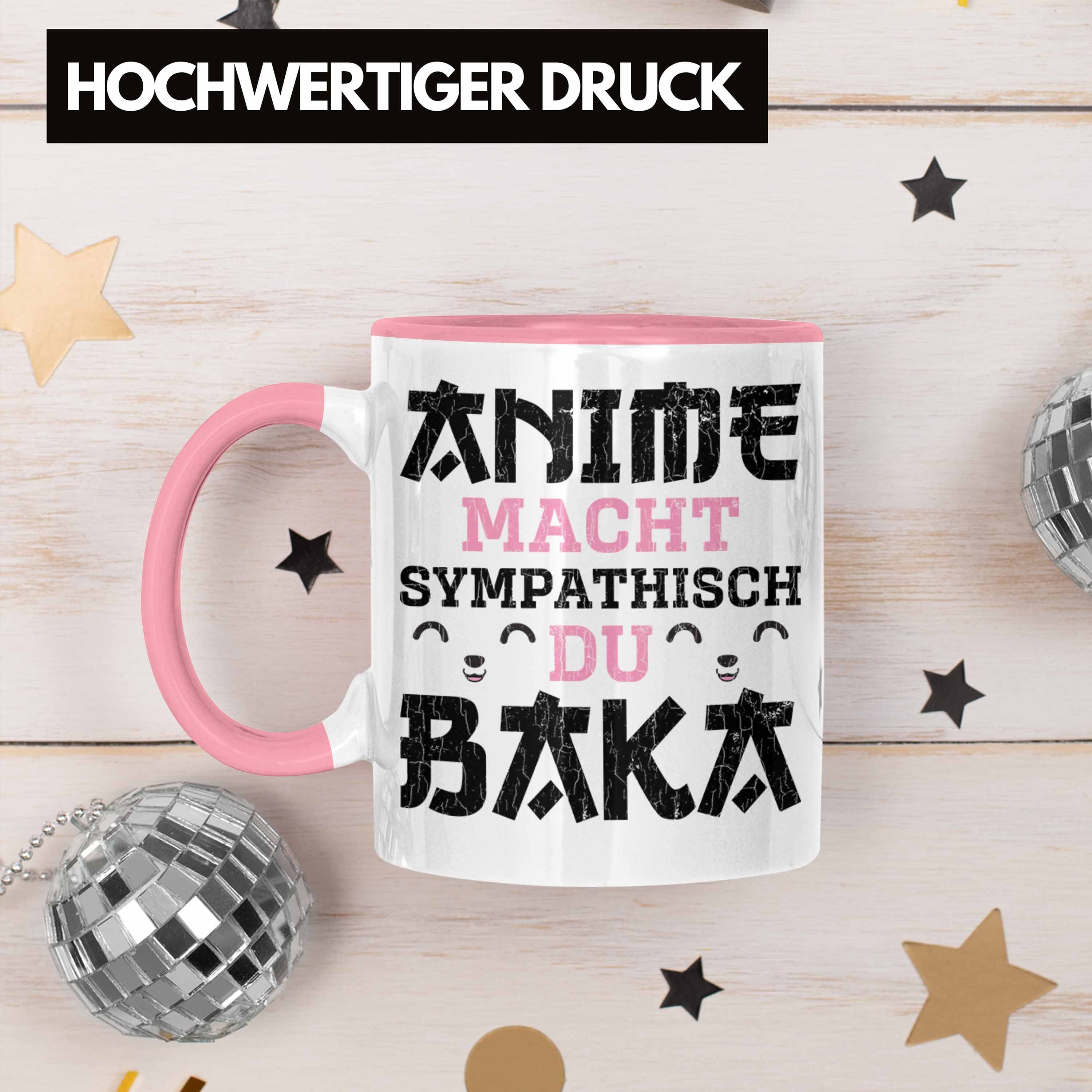 Trendation Anime Tasse Geschenk Geschenke Kaffeetasse Anme Spruch Tasse Rosa Fan - Sympathisch Trendation Deko