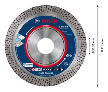 BOSCH Trennscheibe Expert HardCeramic, Ø 115 mm, Diamanttrennscheiben, 115 x 22,23 x 1,4 x 10 mm