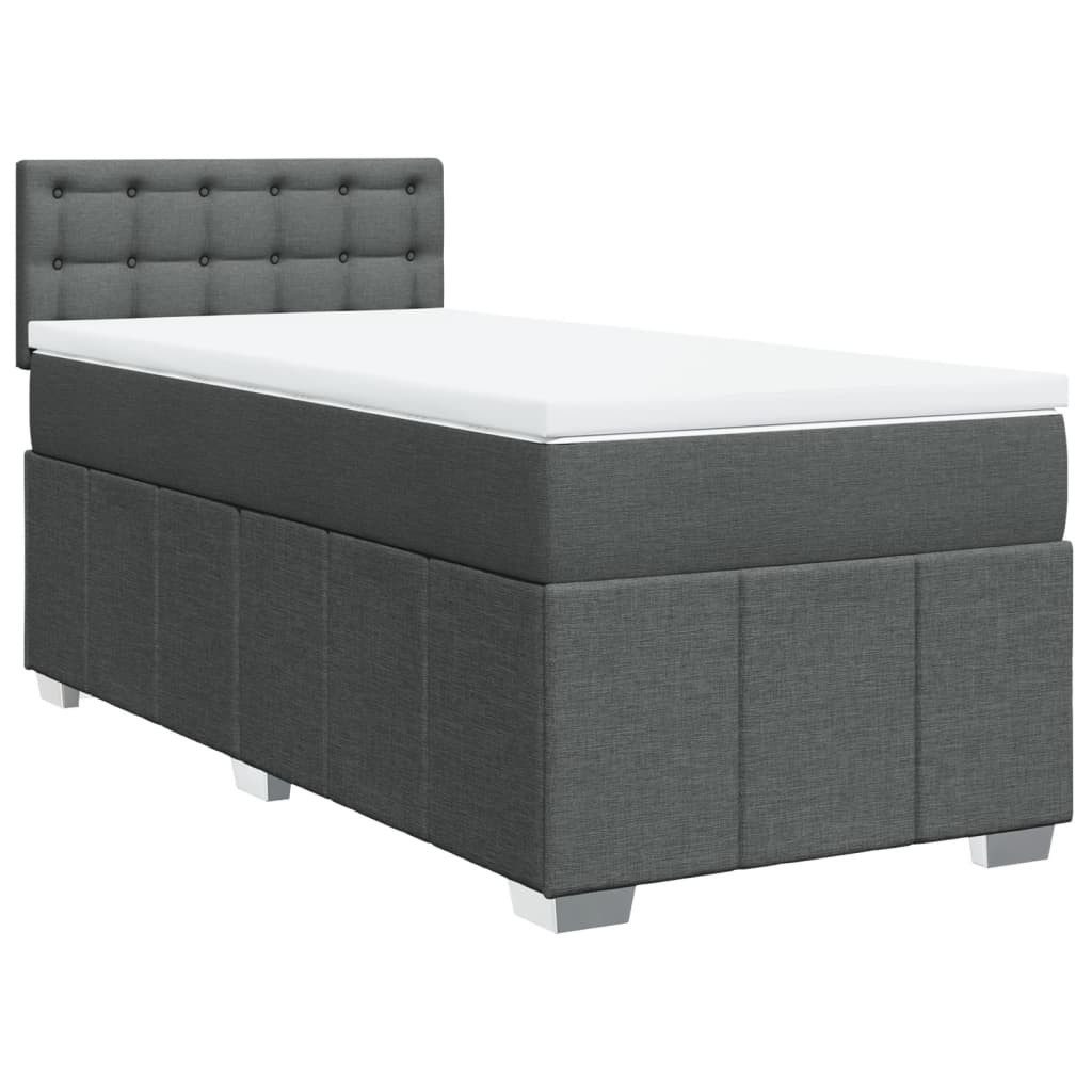 vidaXL Bett Boxspringbett mit Matratze Dunkelgrau günstig online kaufen