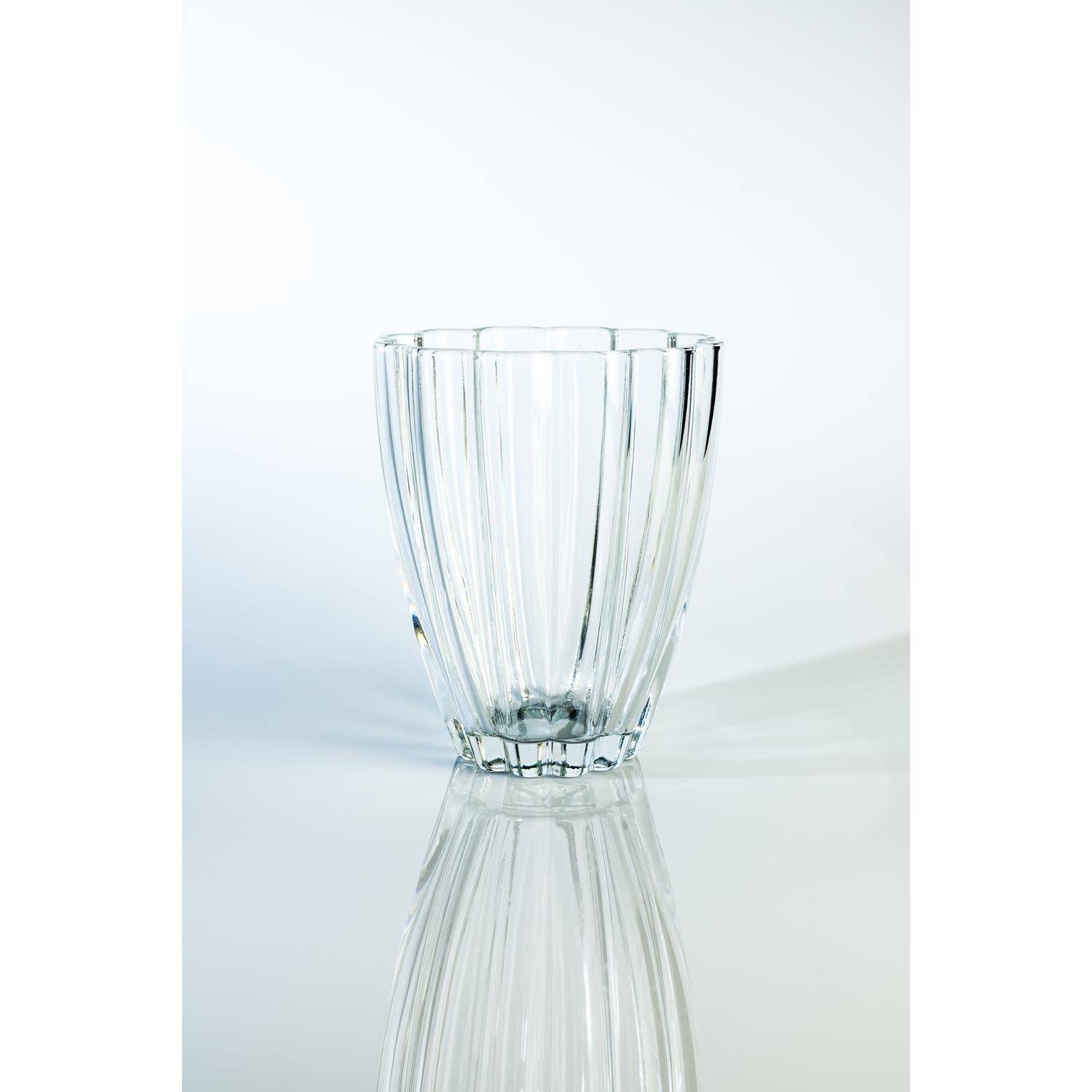 INNA-Glas Tischvase Kleine Glasvase - Tischvase BEA, klar, 17cm, Ø 14cm - Blumenvase