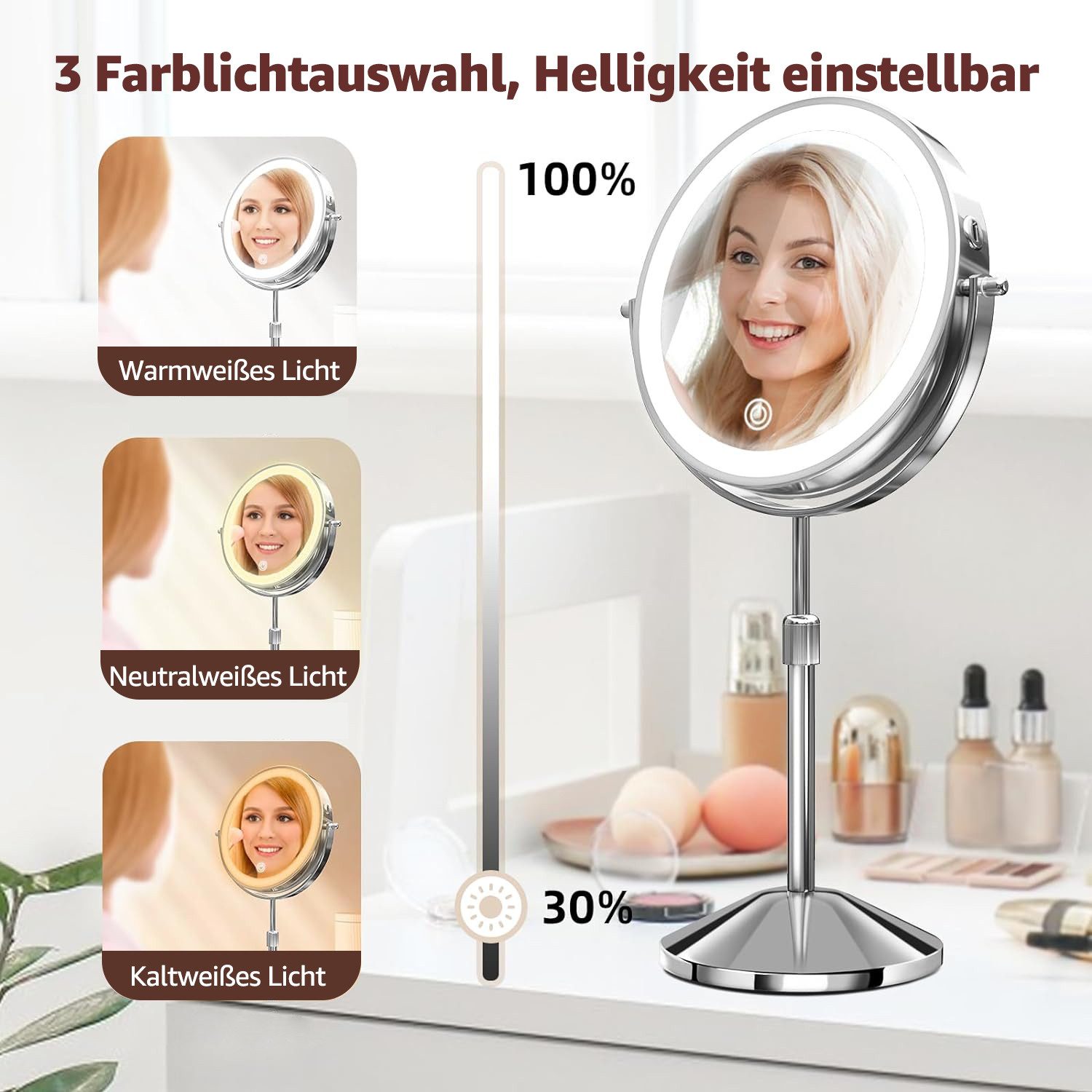 MCURO Kosmetikspiegel Schminkspiegel mit Beleuchtung für günstig online kaufen