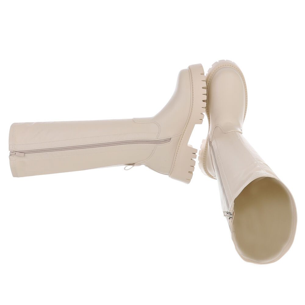 Ital-Design Kniehohe Damenstiefel mit bequemer Sohle für Alltag Plateaustie günstig online kaufen