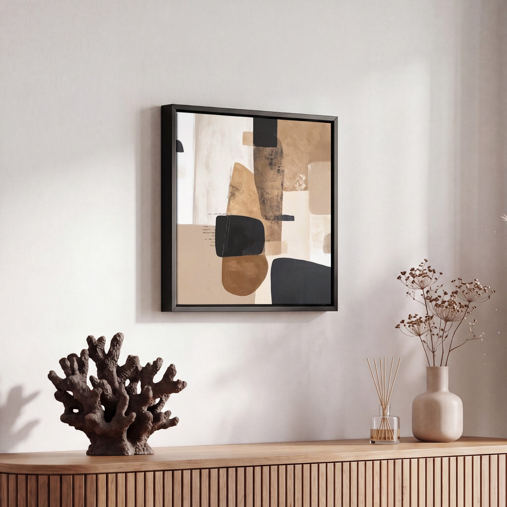 OneMillionCanvasses® Leinwandbild mit Rahmen - Flugzeuge - Abstrakt - Schwarz - Streifen, Fotodruck (1 St), Leinwand Bilder Klein, Wand Dekoration Aesthetic 20x – Bild 5 von 5