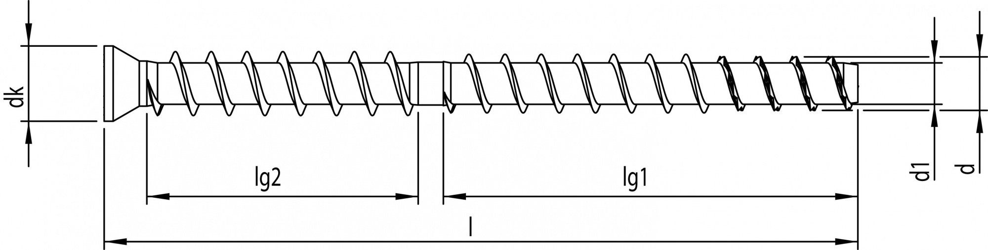 HECO Schrauben Betonschraube (12x160 mm, 25 MULTI-MONTI, verzinkt weiß St., Stahl TimberConnect)