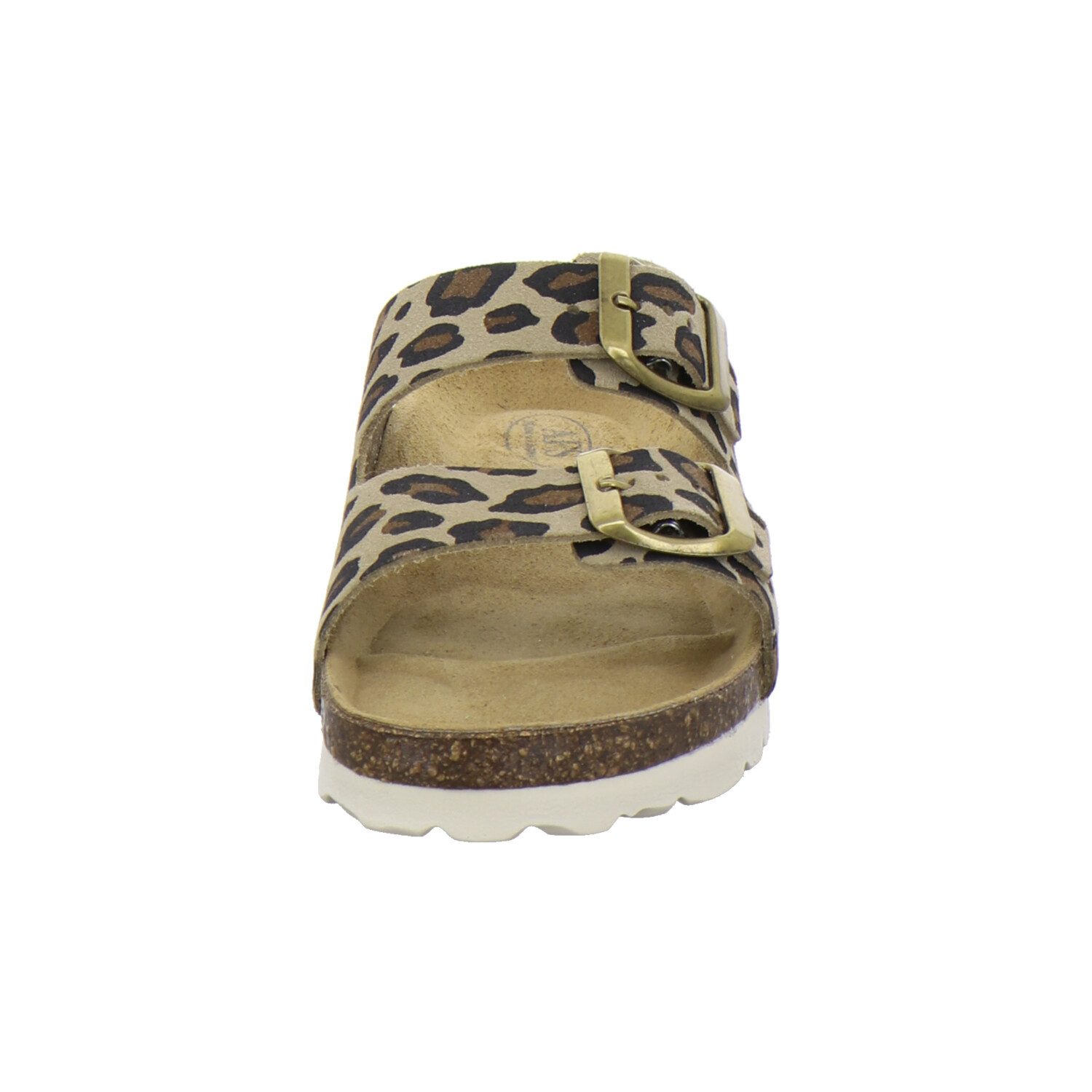AFS-Schuhe 110098 Zweischnaller Pantolette für Mädchen aus Leder im Leo-Design