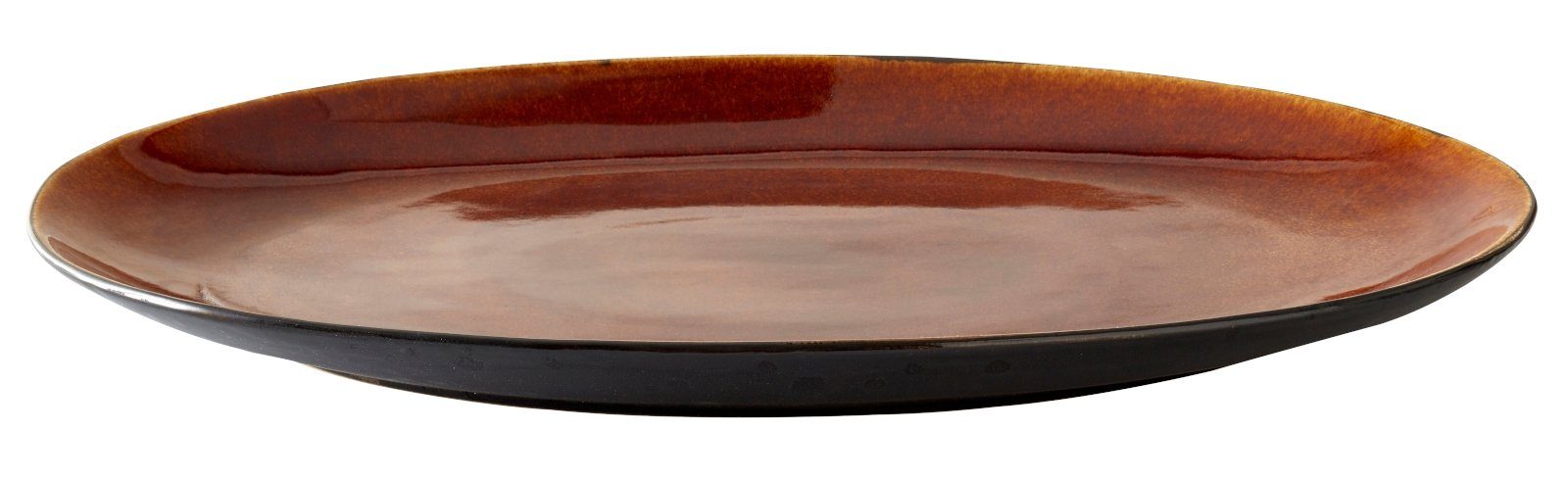 Bitz Servierplatte Servierplatte oval black/amber 45 x 34 cm, Steinzeug, (Platten), Platte oval 45x34 cm Steinzeug Schwarz/Amber