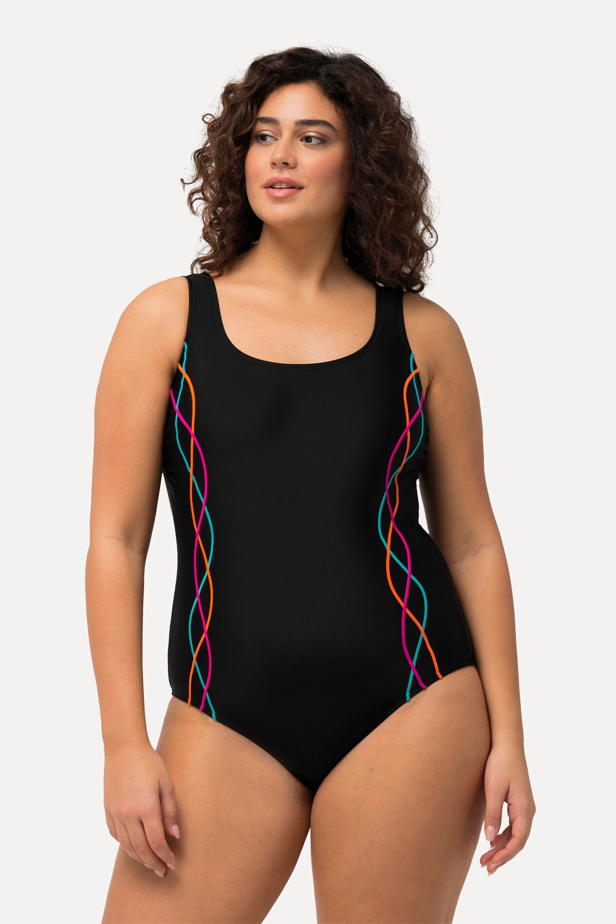 Ulla Popken Badeanzug Badeanzug Pipings ohne günstig online kaufen