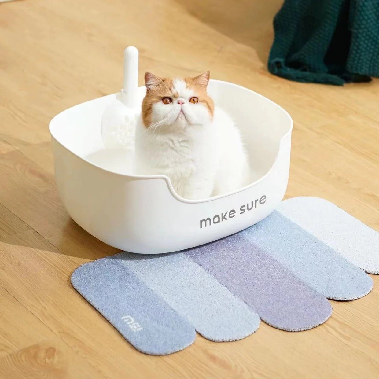 Katzentoilette Makesure – LITE Katzentoilette mit Streuschaufel und Vorlege