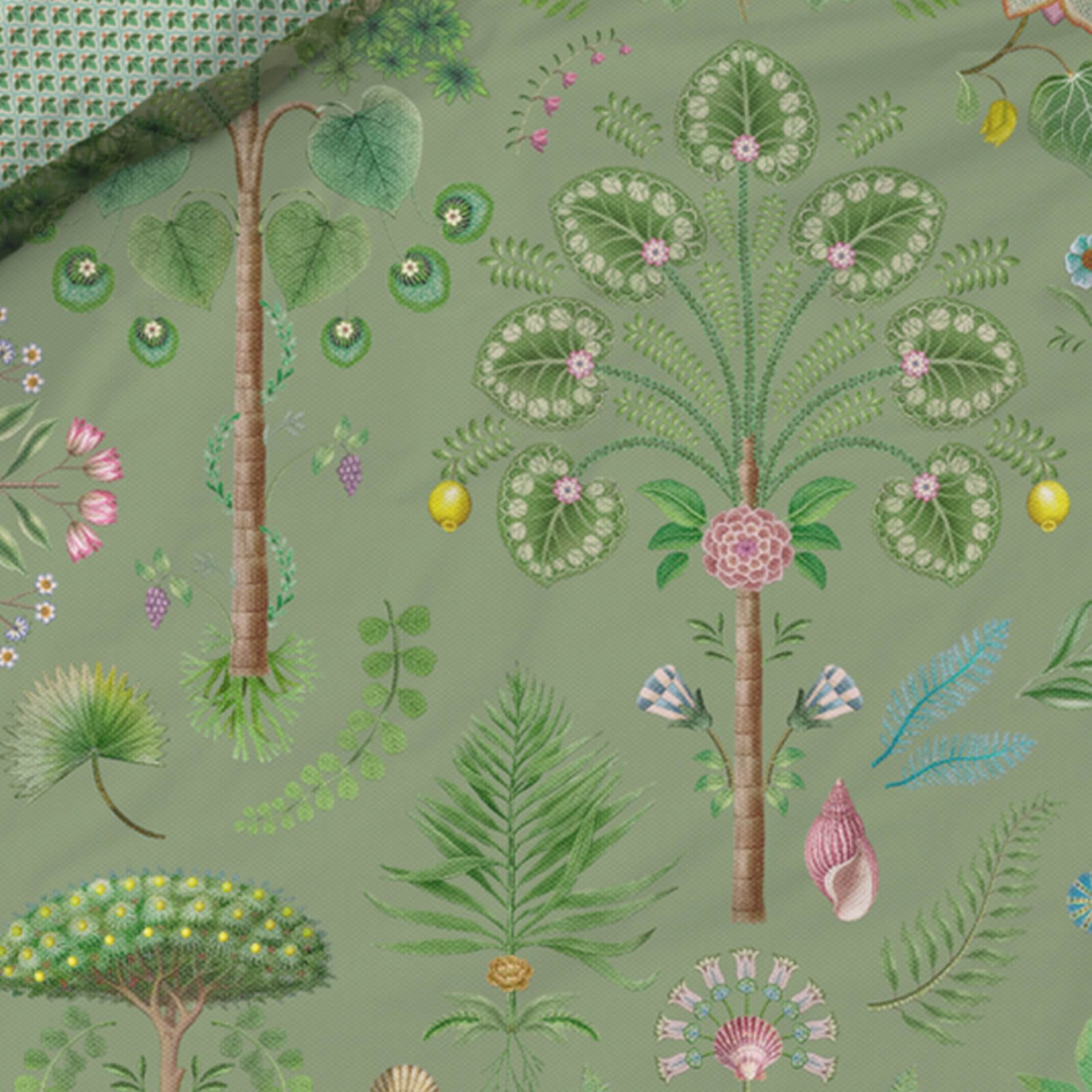 PiP Studio Bettwäsche Bamboleo Grün, Perkal, 2 teilig, Blüten, florale Elemente, Muscheln