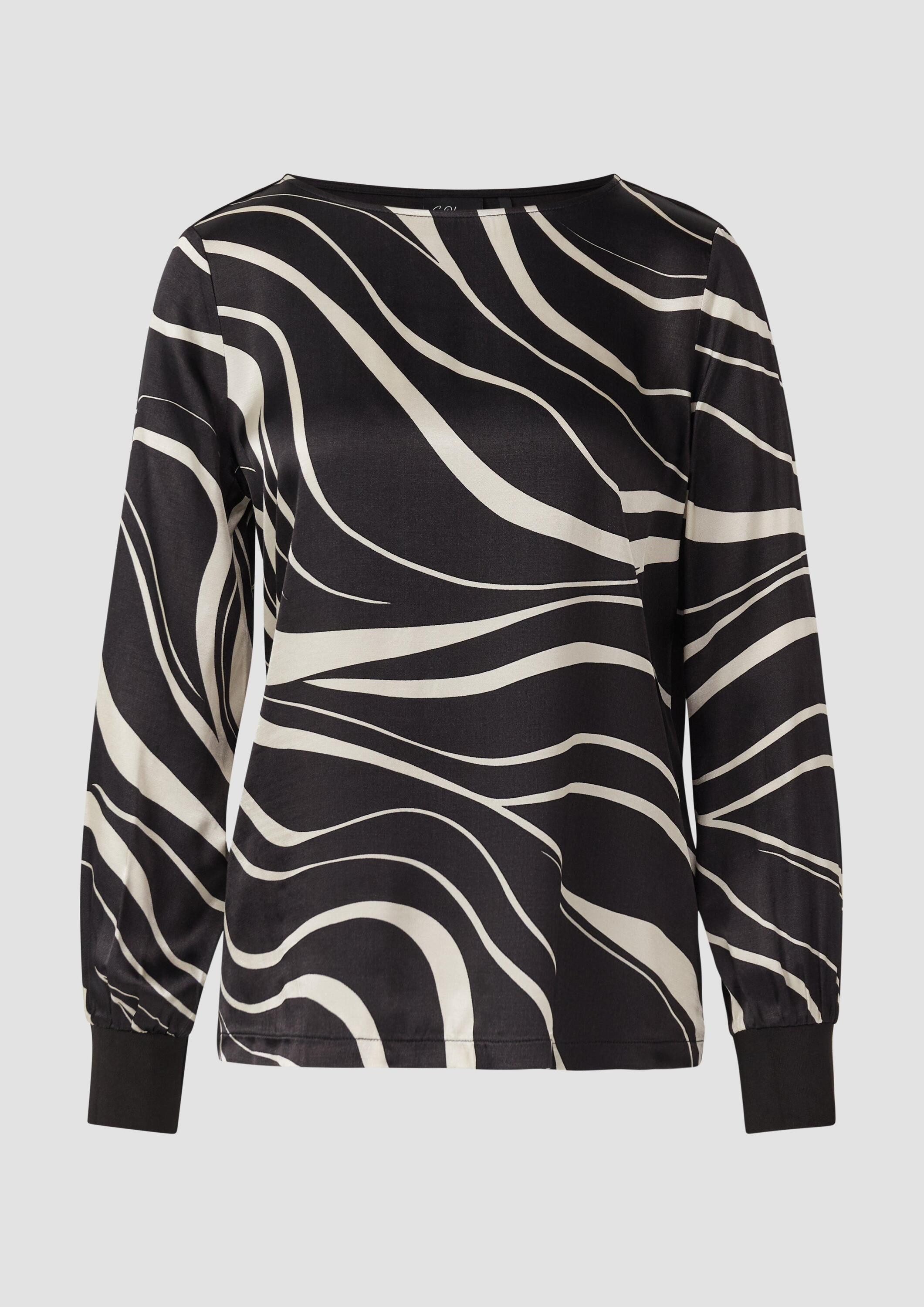 s.Oliver Langarmshirt T-Shirt Gemustertes Langarmshirt im Fabricmix