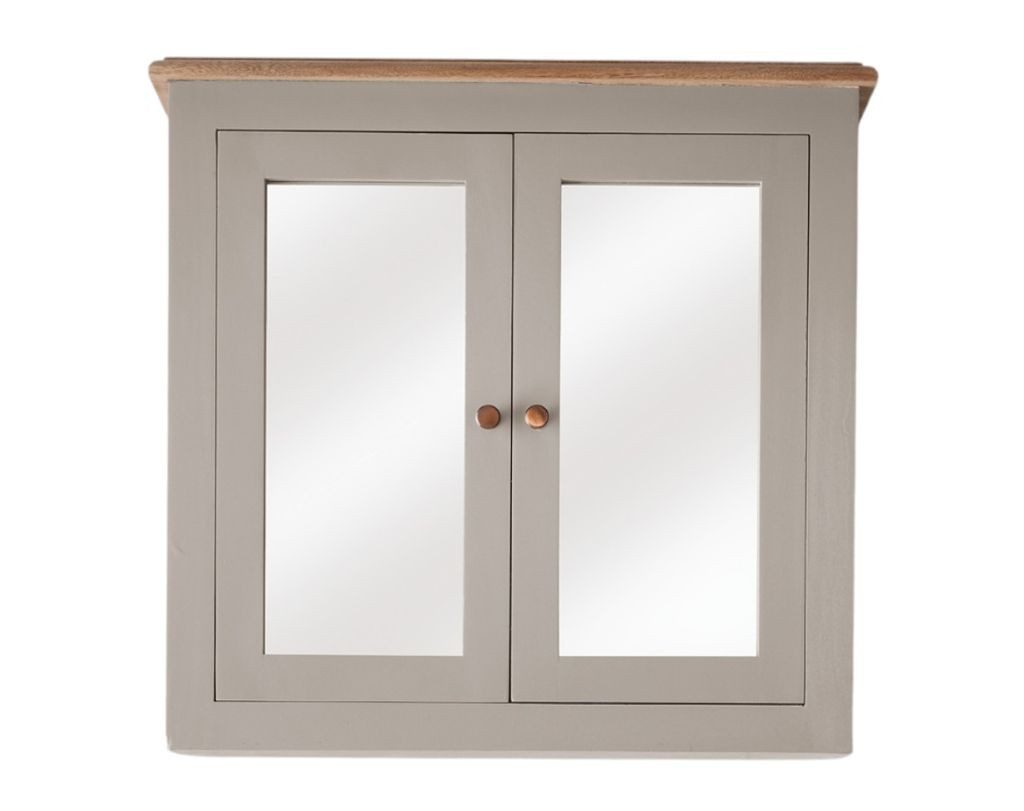 Main Möbel Badezimmerspiegelschrank Spiegelschrank 77x73cm 'Belfort' Mango schilfgrün & natur