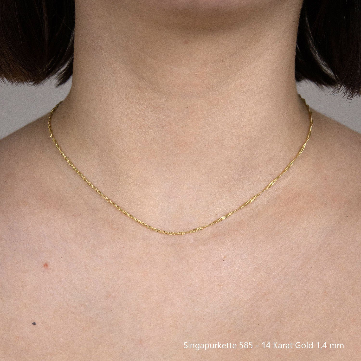 HOPLO Goldkette Goldkette Singapurkette Länge 42cm günstig online kaufen