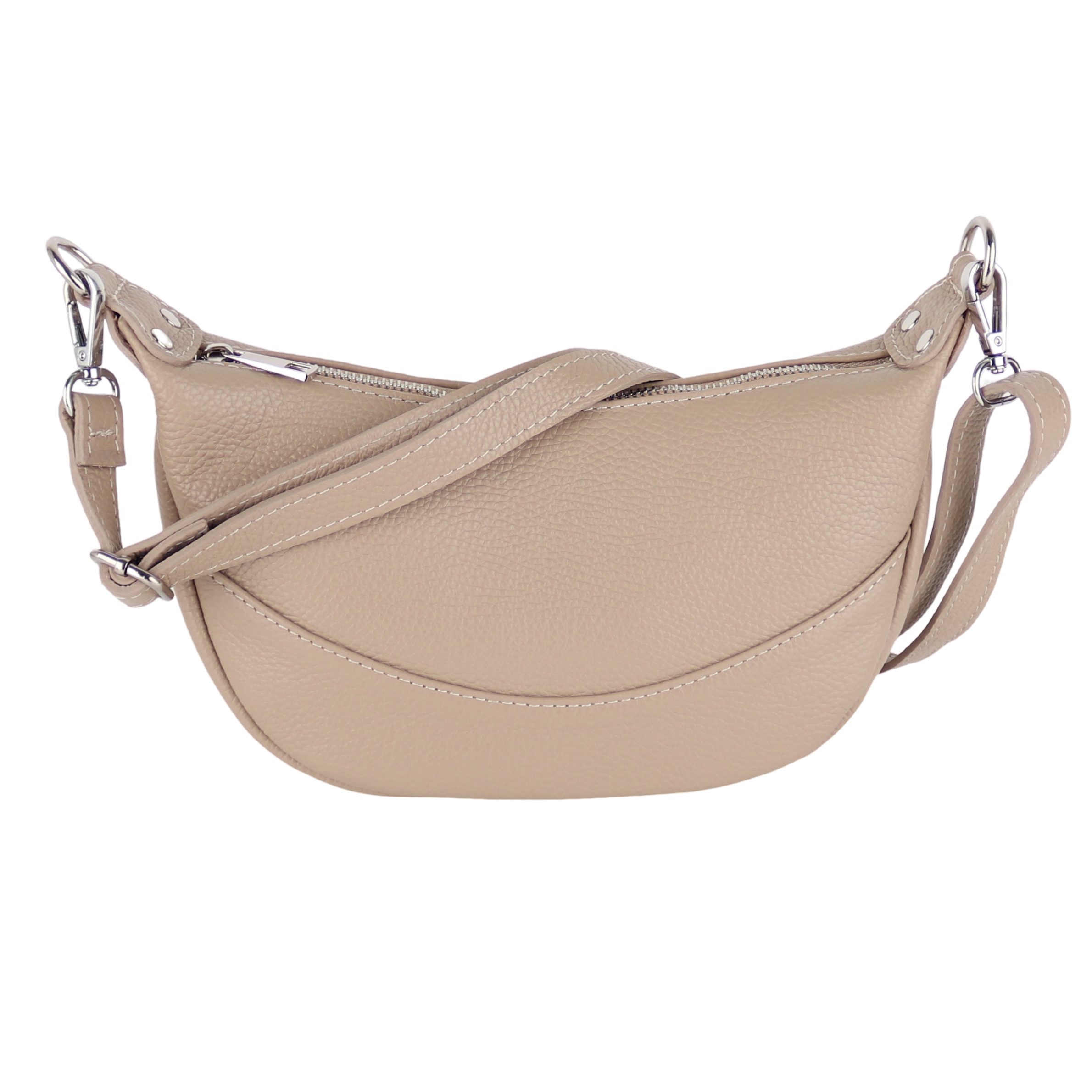 MIRROSI Umhängetasche Damen, Crossbody Bag, Echtleder Made in Italy, 28x16x9cm (BXHXT) viel Stauraum