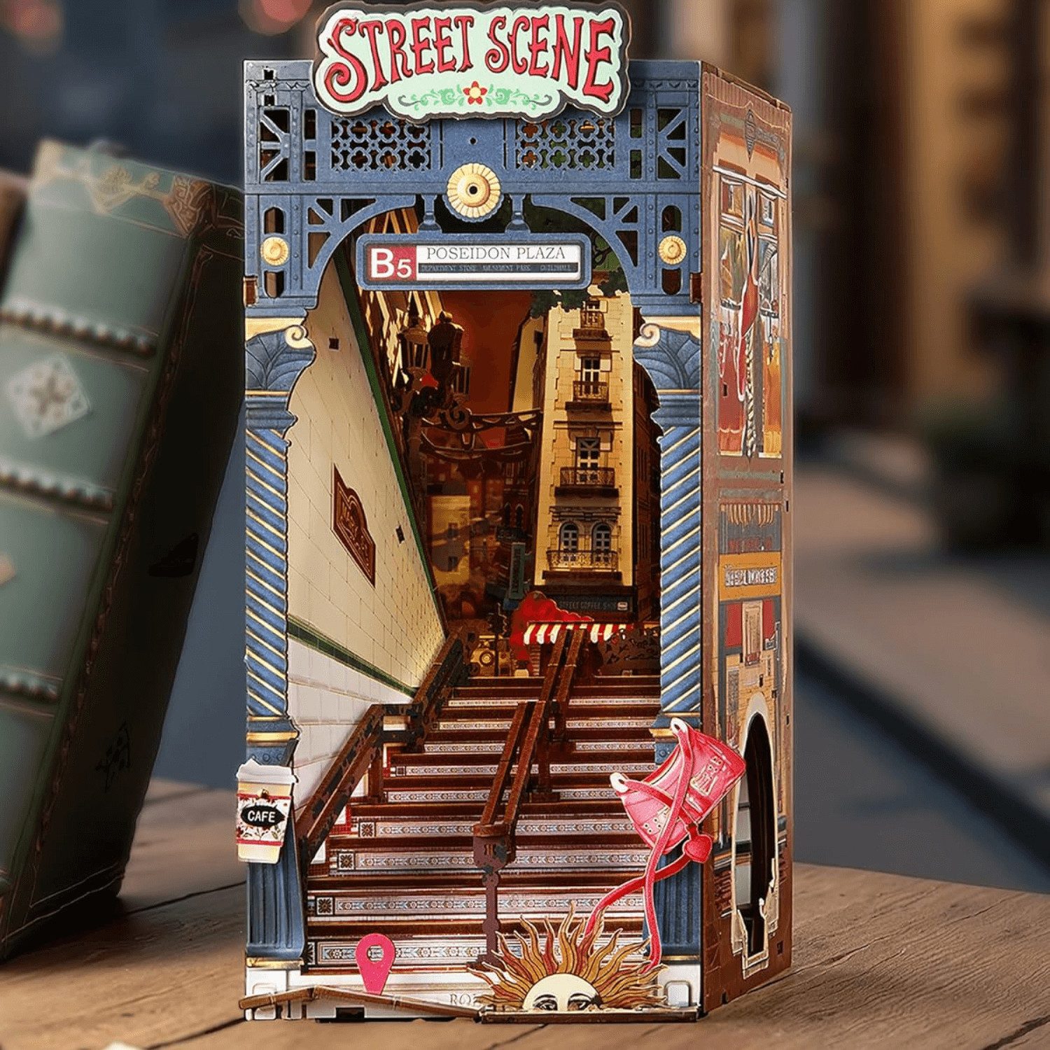 Robotime Buchstütze Robotime Street Scene Diorama