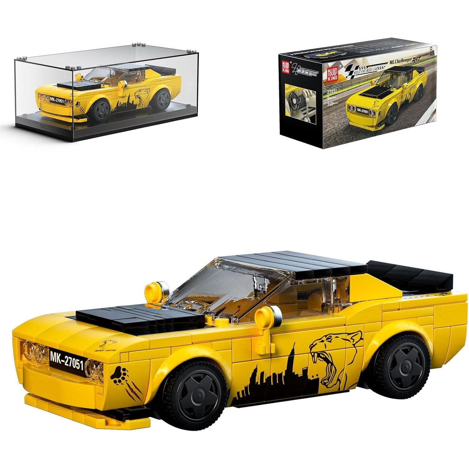 Mould King 27051 Muscle Car Challenger SAT + Showcase Konstruktionsspielsteine