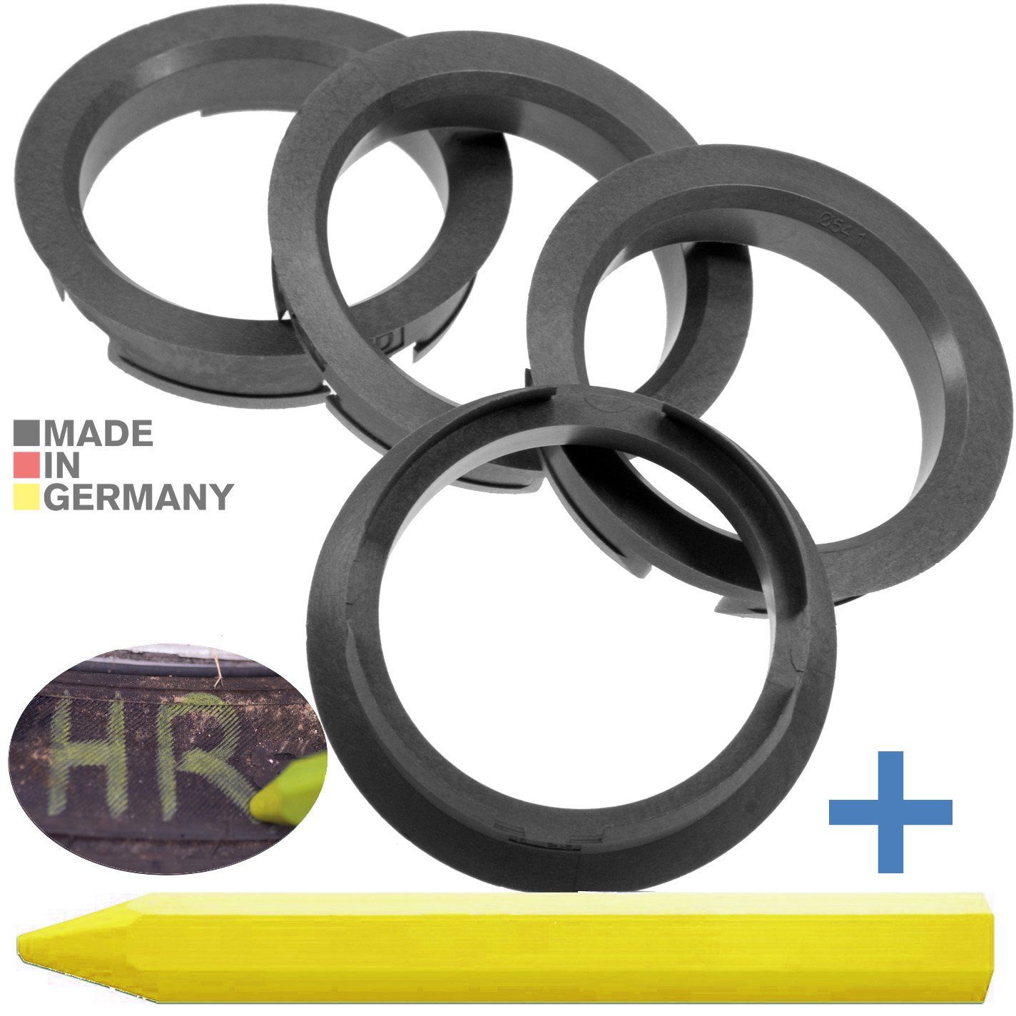 RKC Reifenstift 4X Silber + Ringe Fett mm Kreide x Reifen 54,1 1x Stift, Maße: 63,4 Felgen Zentrierringe