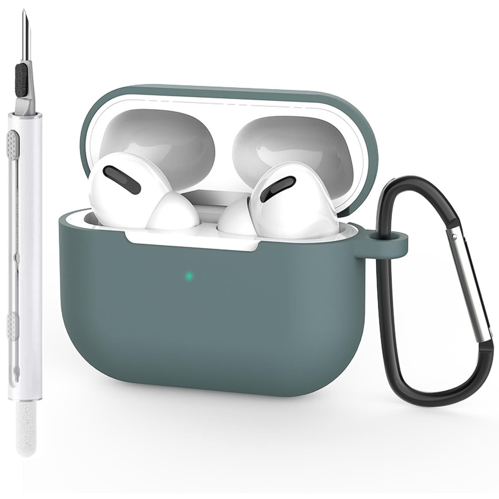 CoolGadget Kopfhörer-Schutzhülle für AirPods Pro 1 Silikon, Stoßfest Clip Karabiner kabelloses laden Case Schutz Cover