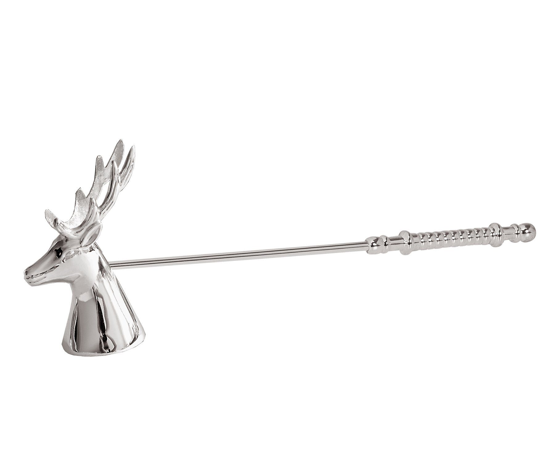 EDZARD Kerzenhalter Flammenlöscher Hirsch, Silber-Optik, edel versilbert mit Anlaufschutz, H 10 cm